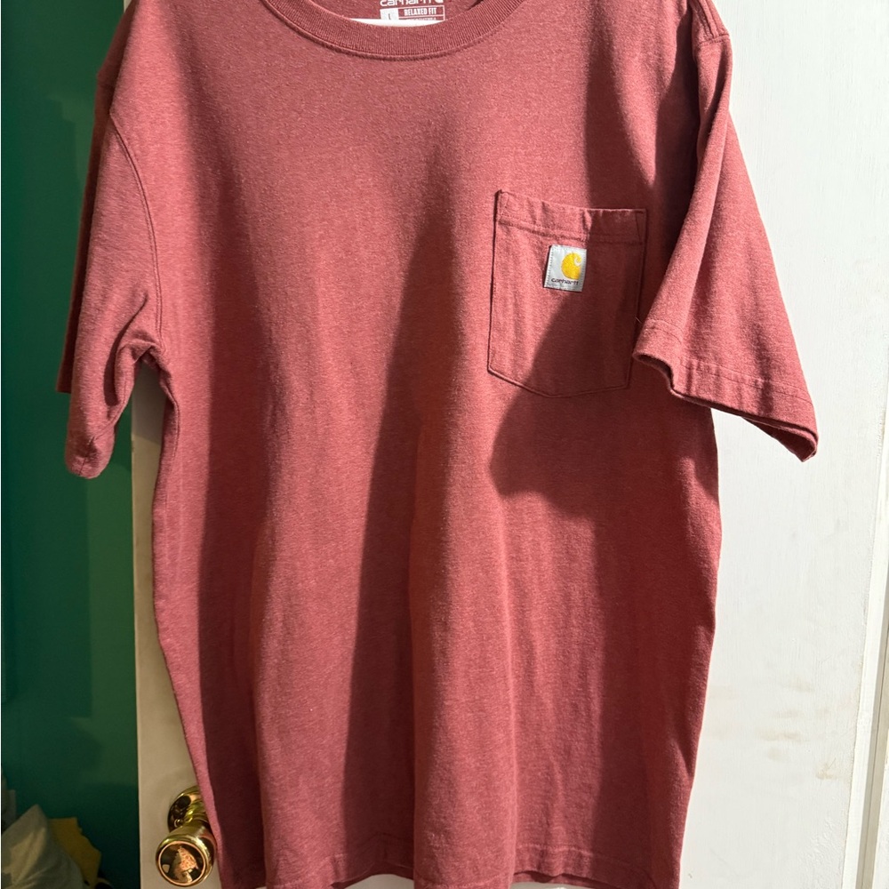 Carhartt Brick Red Tee with Pocket